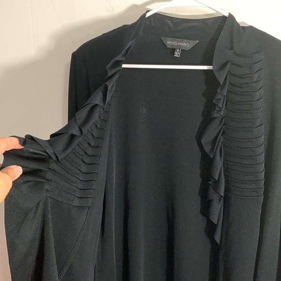 Ming Wang Ruffle front Cardigan / light jacket, Size Small, see measurements - Picture 5 of 8